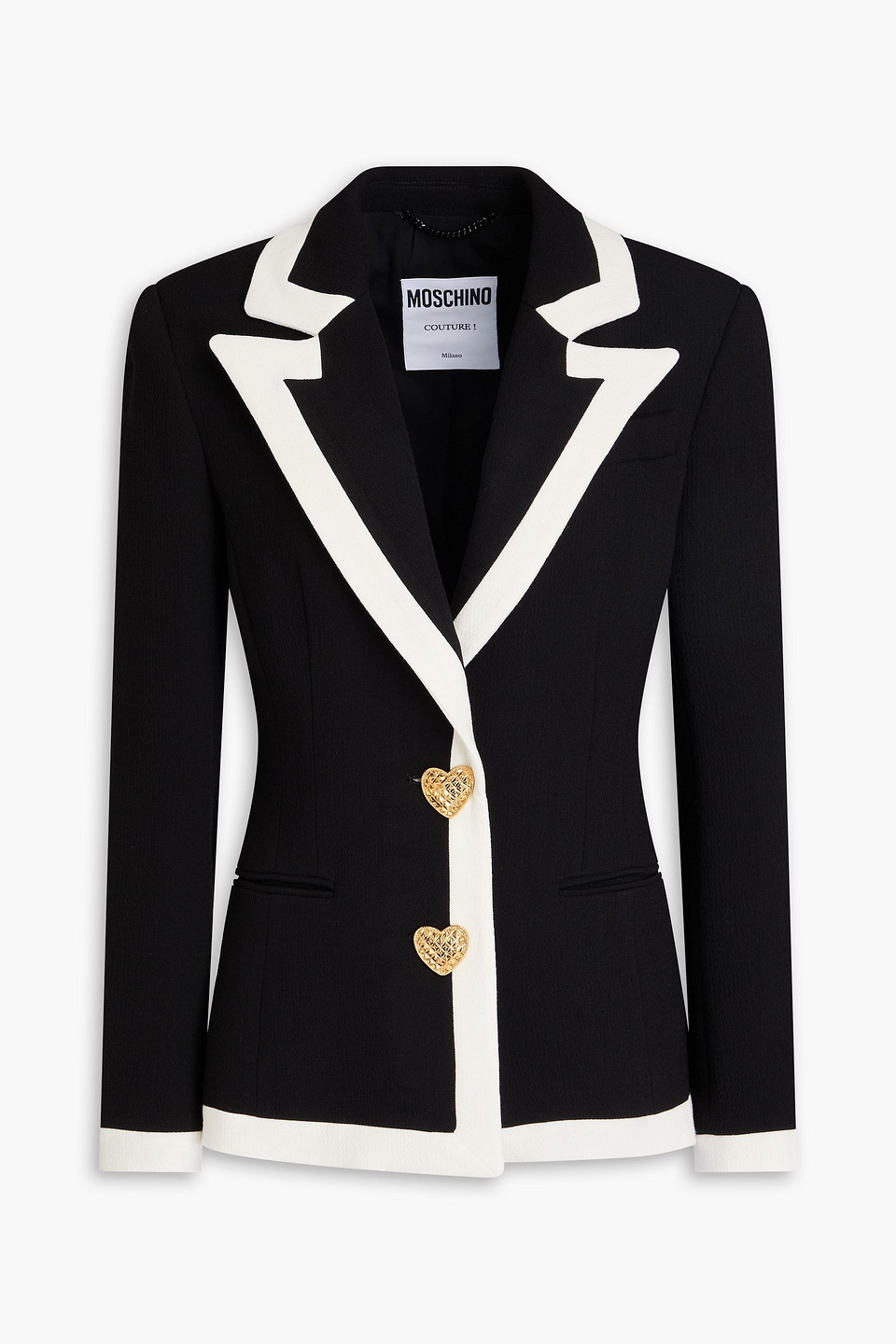 Moschino Heart-motif Single-breasted Blazer In Black