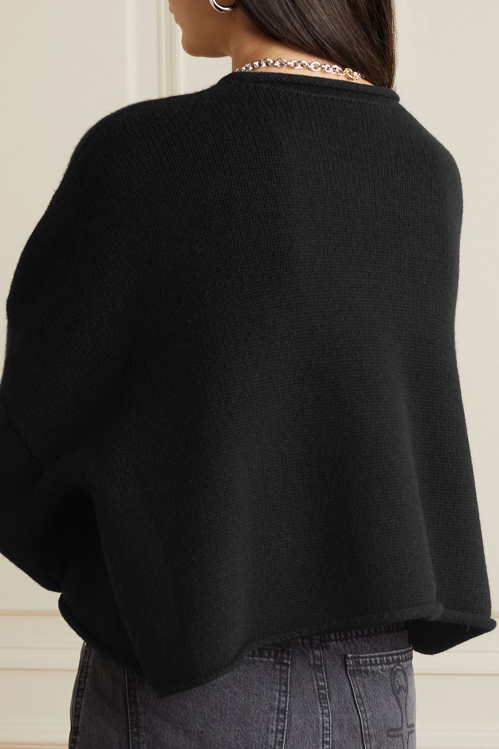 JW ANDERSON Cropped embroidered wool and cashmere-blend sweater