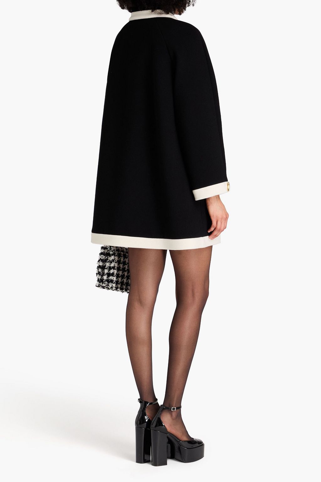 MOSCHINO Two-tone brushed wool-blend felt coat
