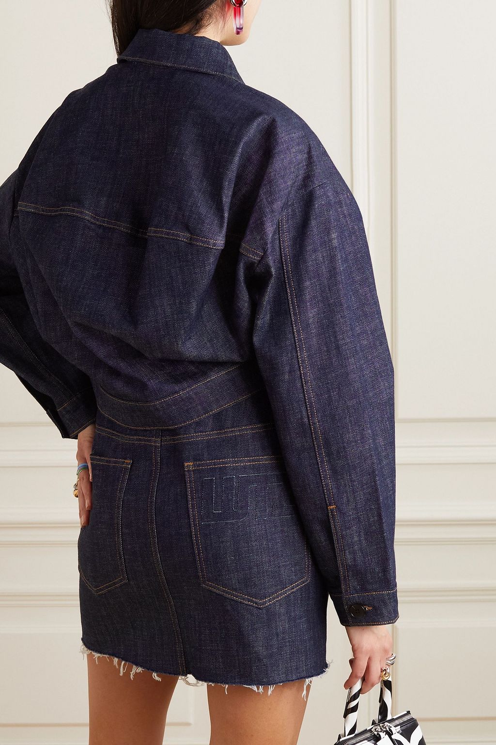 AZ FACTORY + Lutz Huelle cropped denim jacket