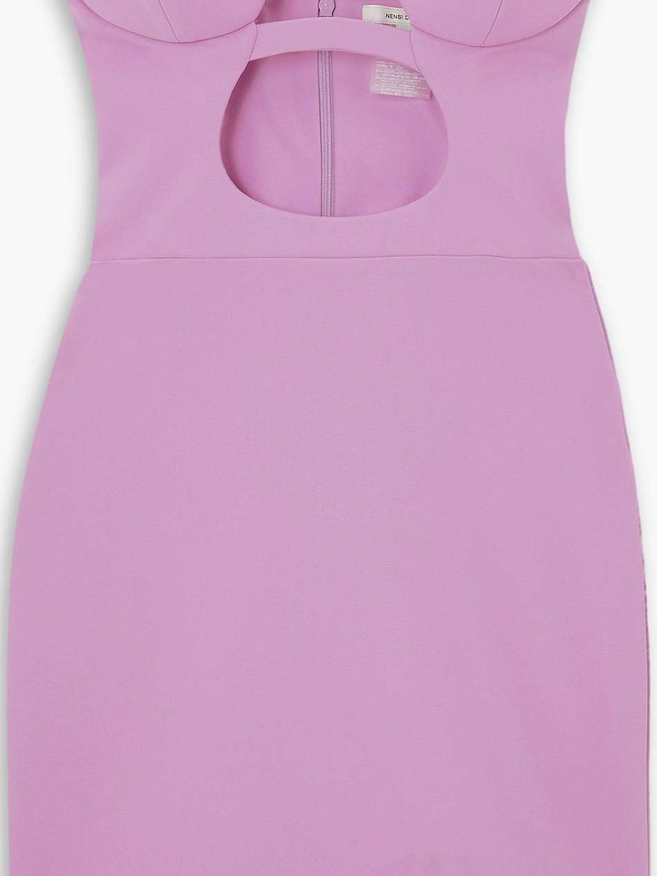 strapless cutout ponte mini dress