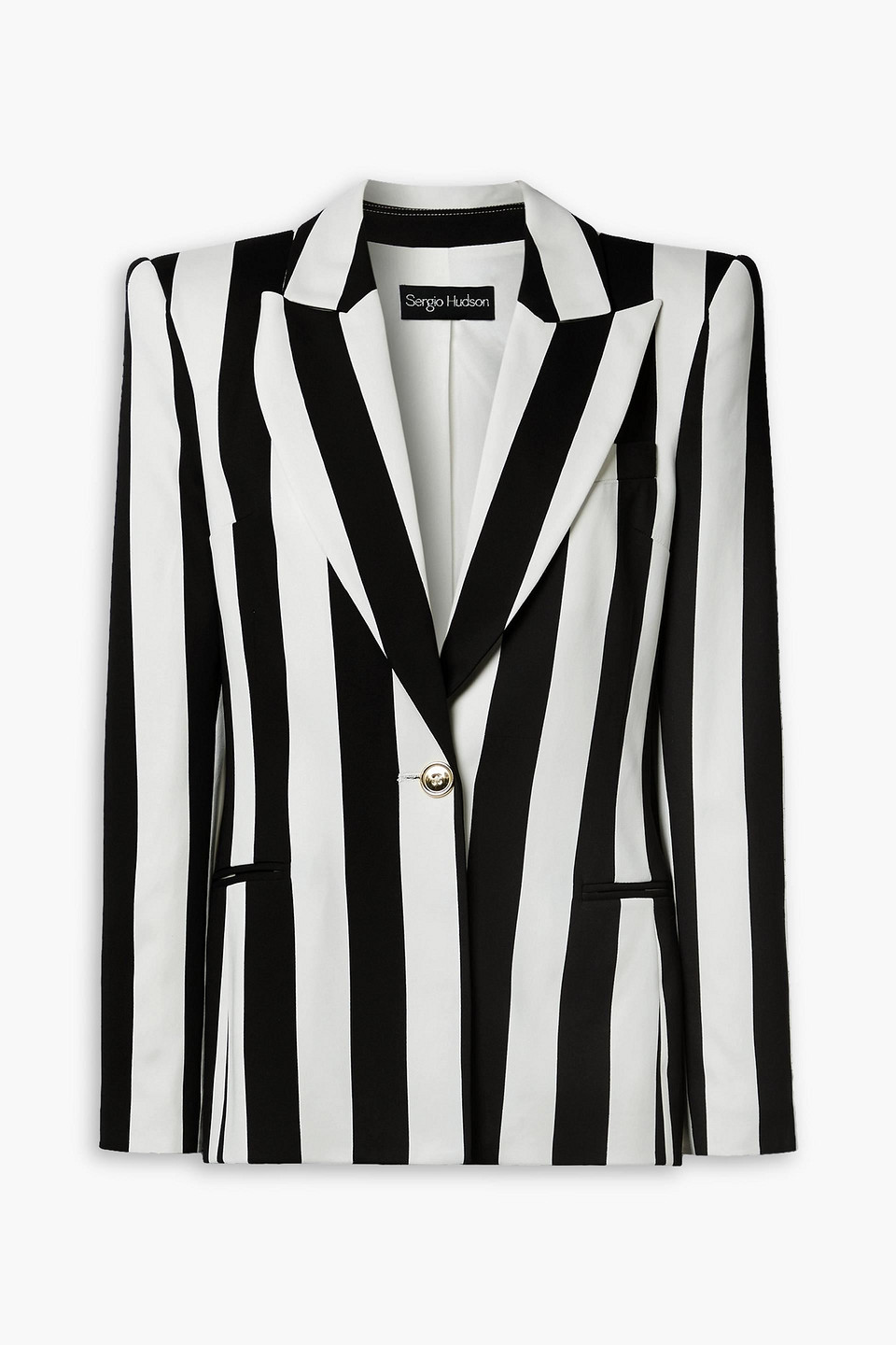 Sergio Hudson Striped Stretch-crepe Blazer In Schwarz