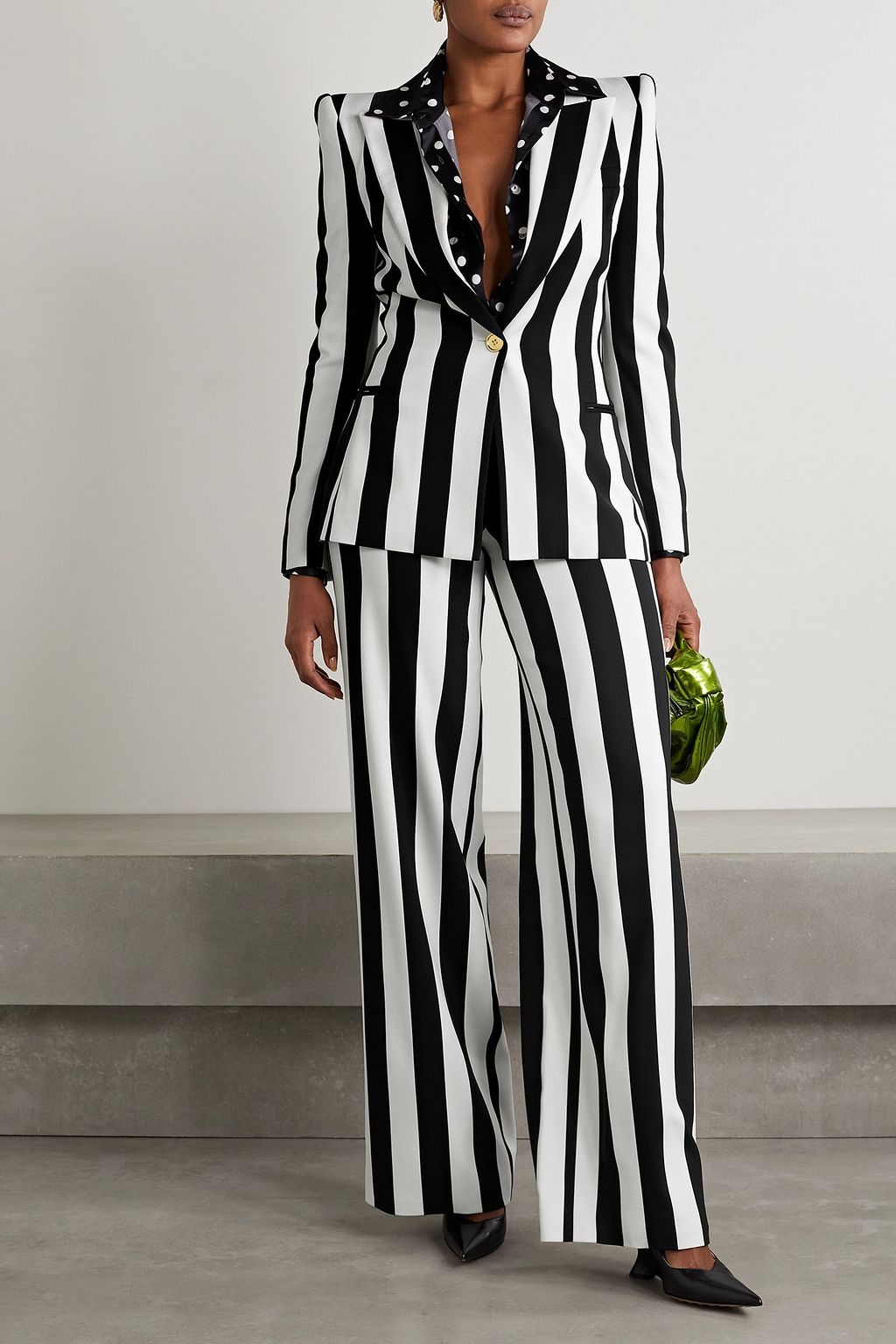 SERGIO HUDSON Striped stretch-crepe blazer