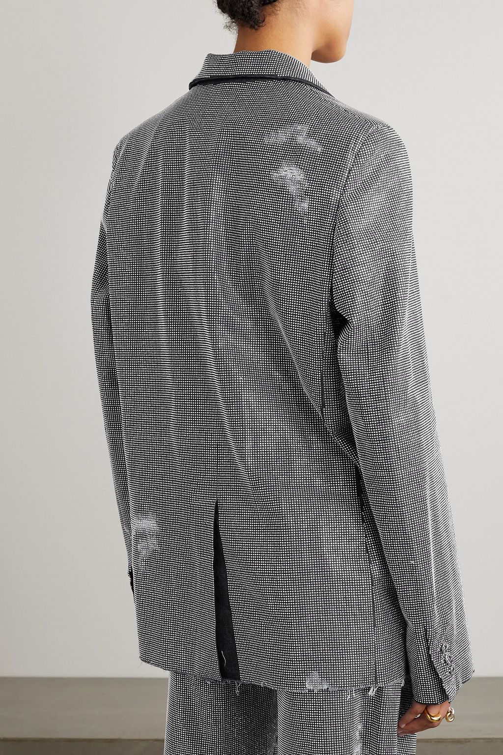 JW ANDERSON Crystal-embellished cotton-crepe blazer