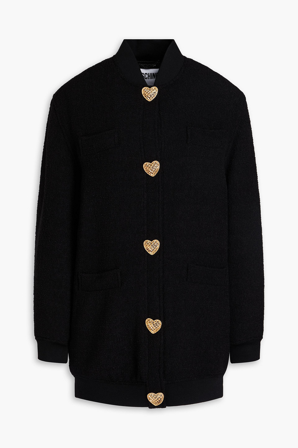 Moschino Wool-blend Bouclé Jacket In Black