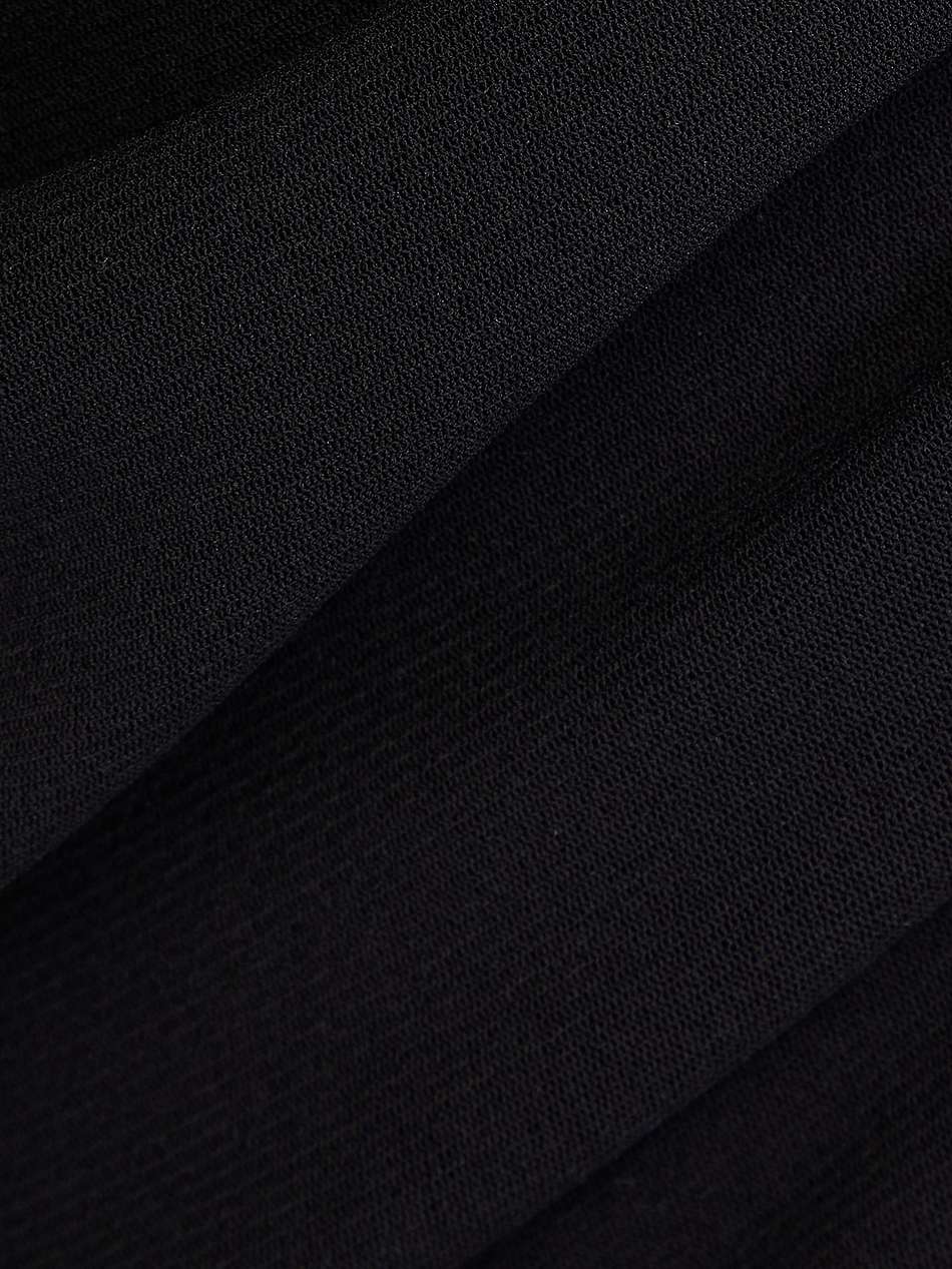 mesh turtleneck midi dress