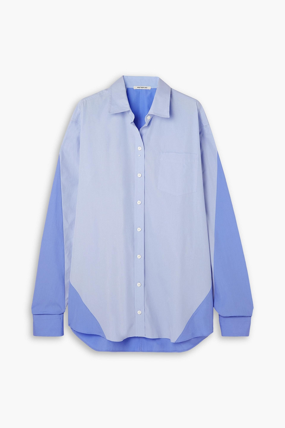 Peter Do Paneled Cotton-poplin Shirt In Light Blue