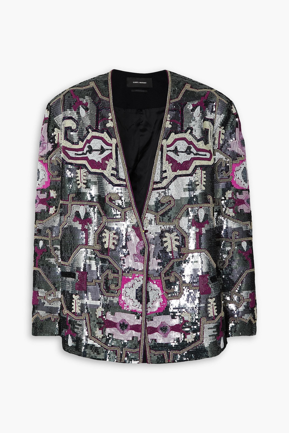 Isabel Marant Helaklero Embellished Wool Jacket In Silber