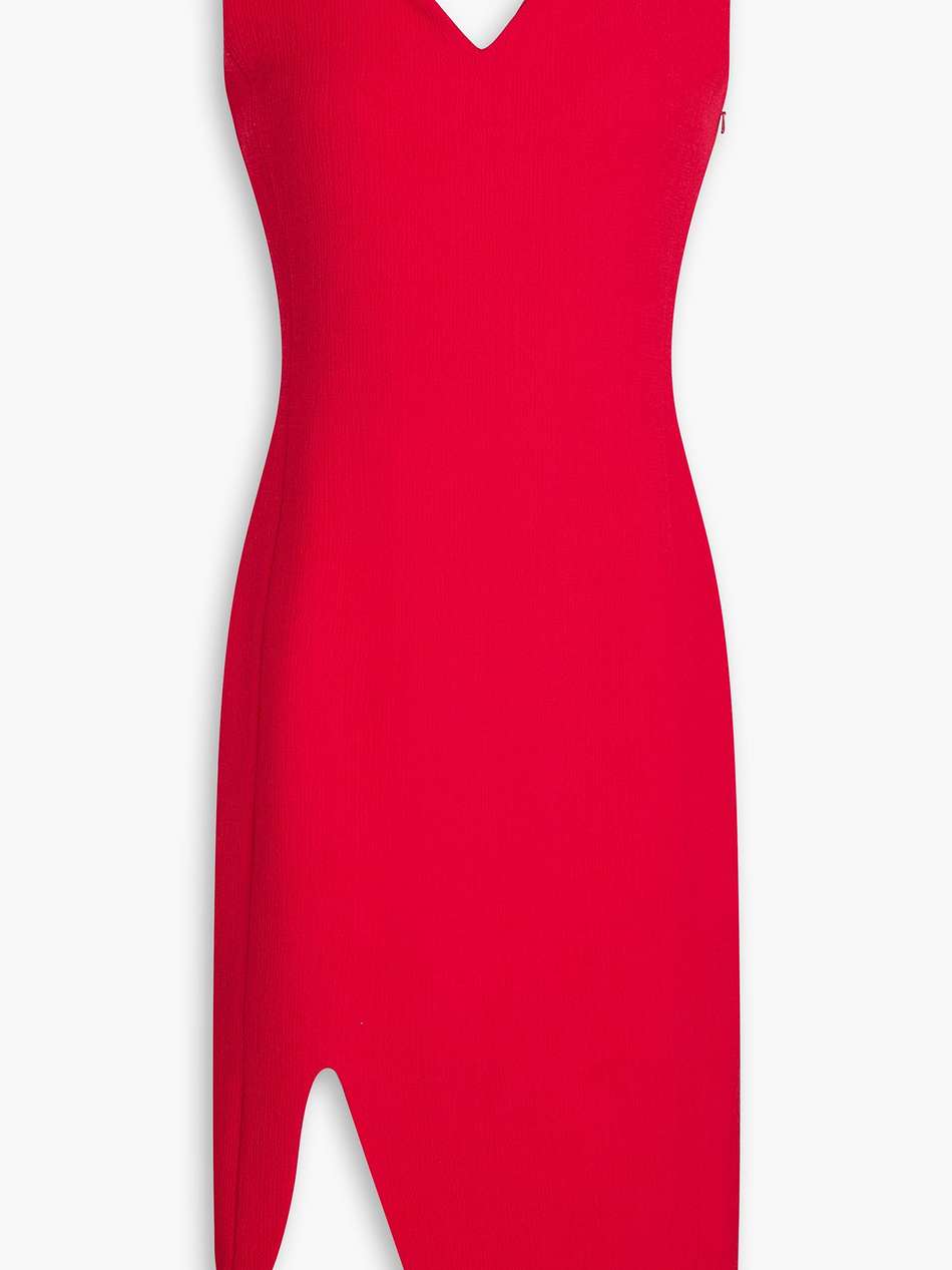 scalloped hammered-crepe dress
