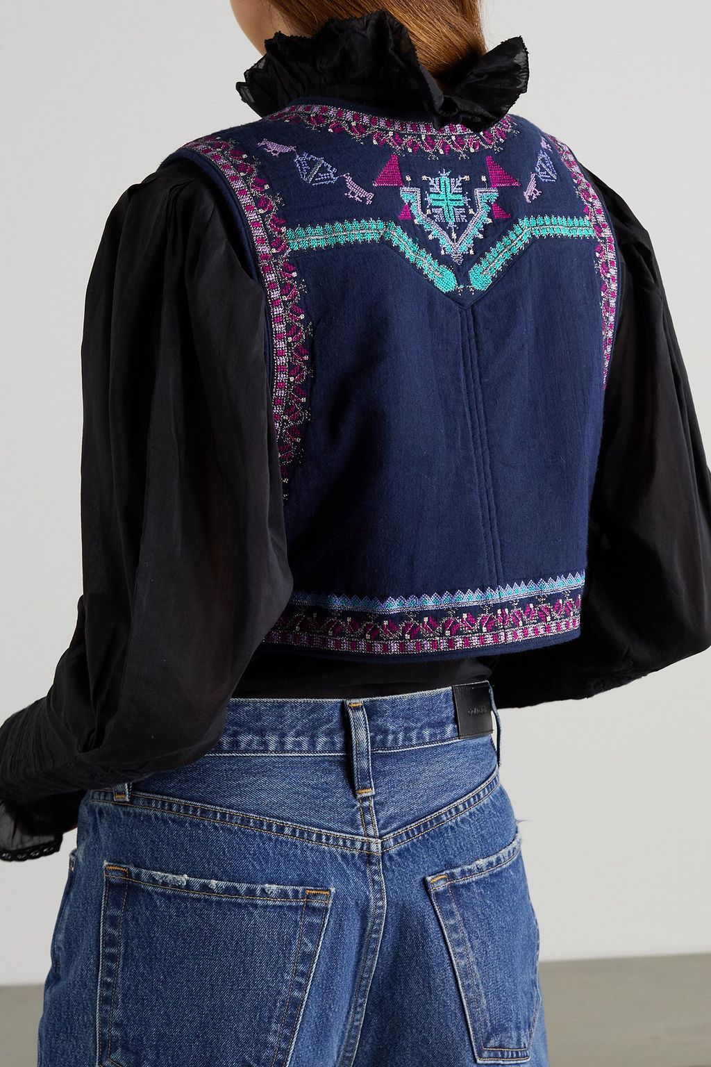 ISABEL MARANT فيست «كروز» قصير من القطن بتصميم مطرز