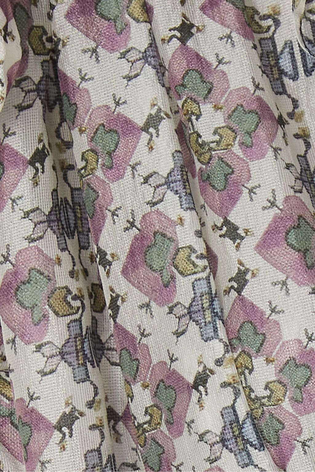 ISABEL MARANT Annaelle tie-neck ruffled printed silk-voile blouse