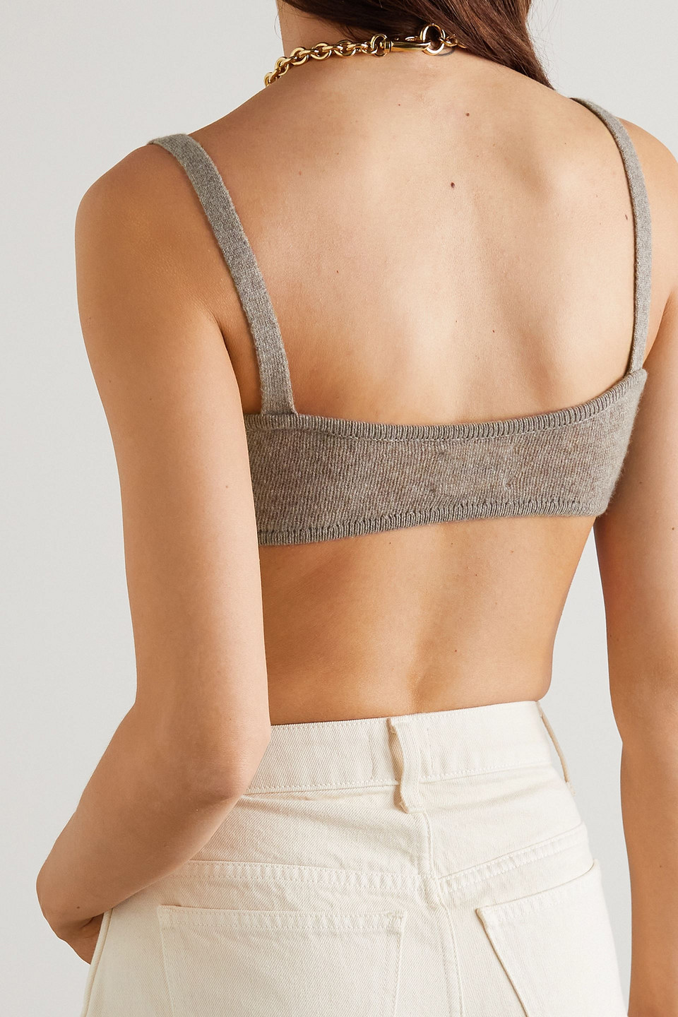 KHAITE EDA CASHMERE SOFT-CUP BRA TOP
