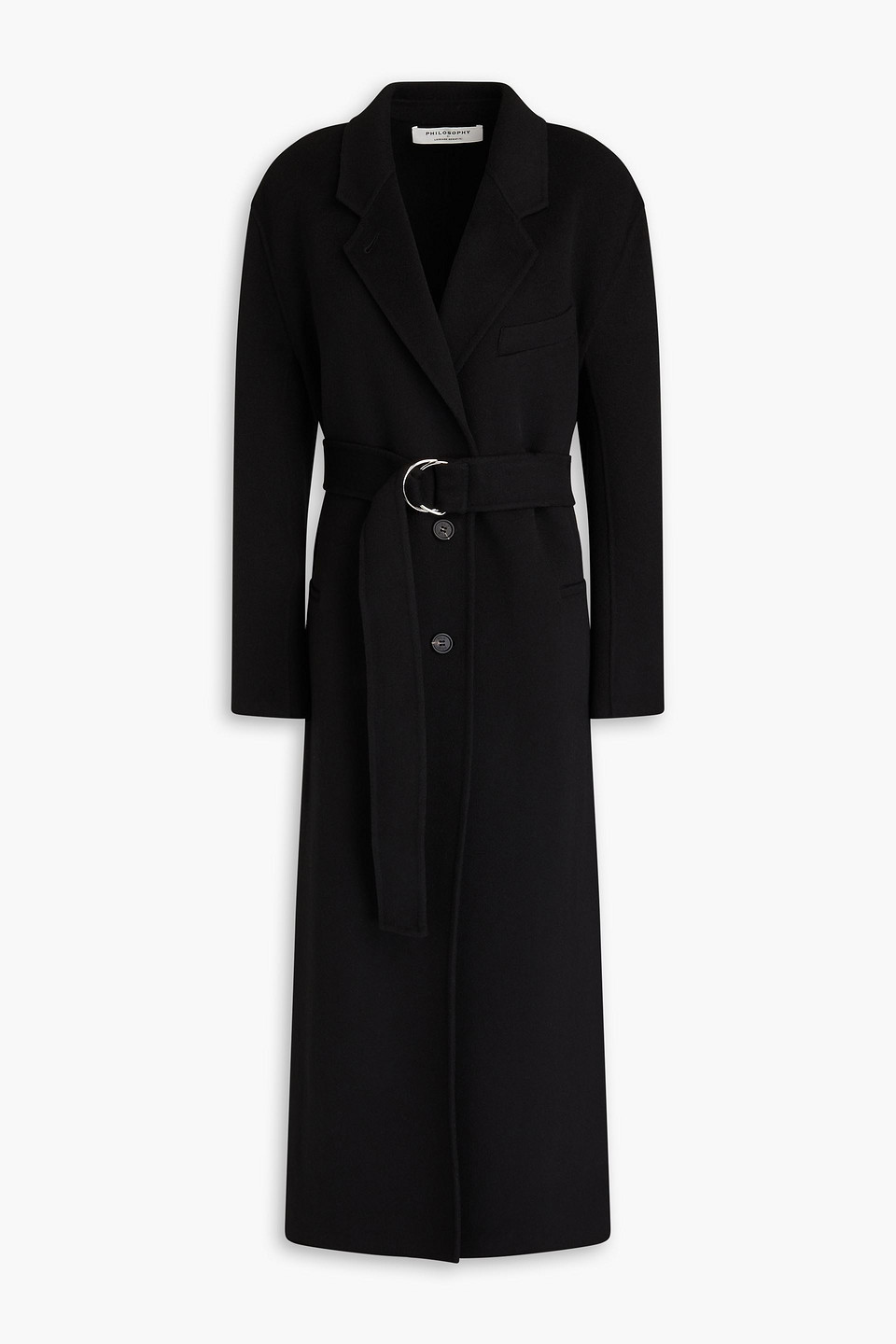 Philosophy Di Lorenzo Serafini Belted Wool-felt Coat In Black