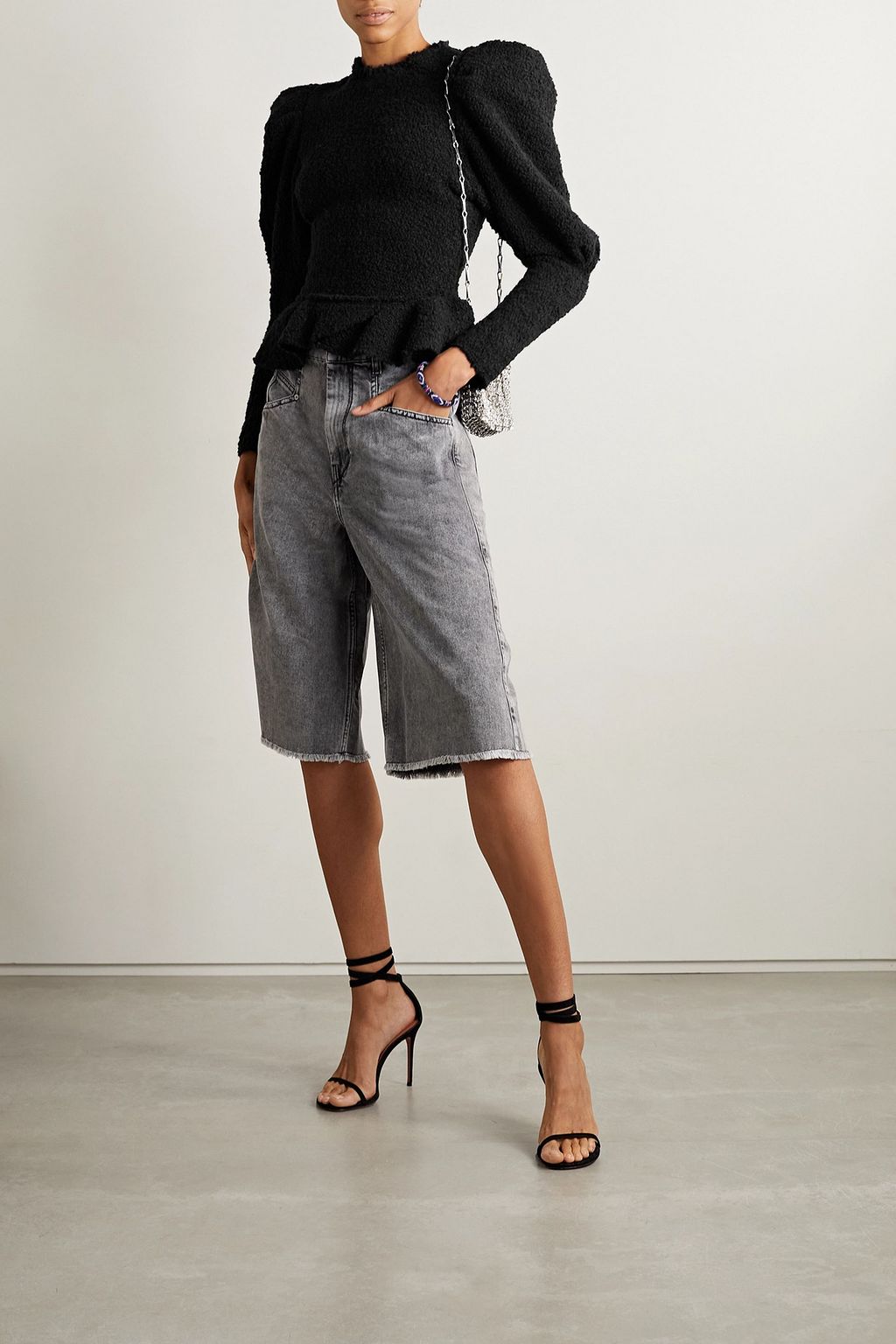 ISABEL MARANT Giamili bouclé peplum top