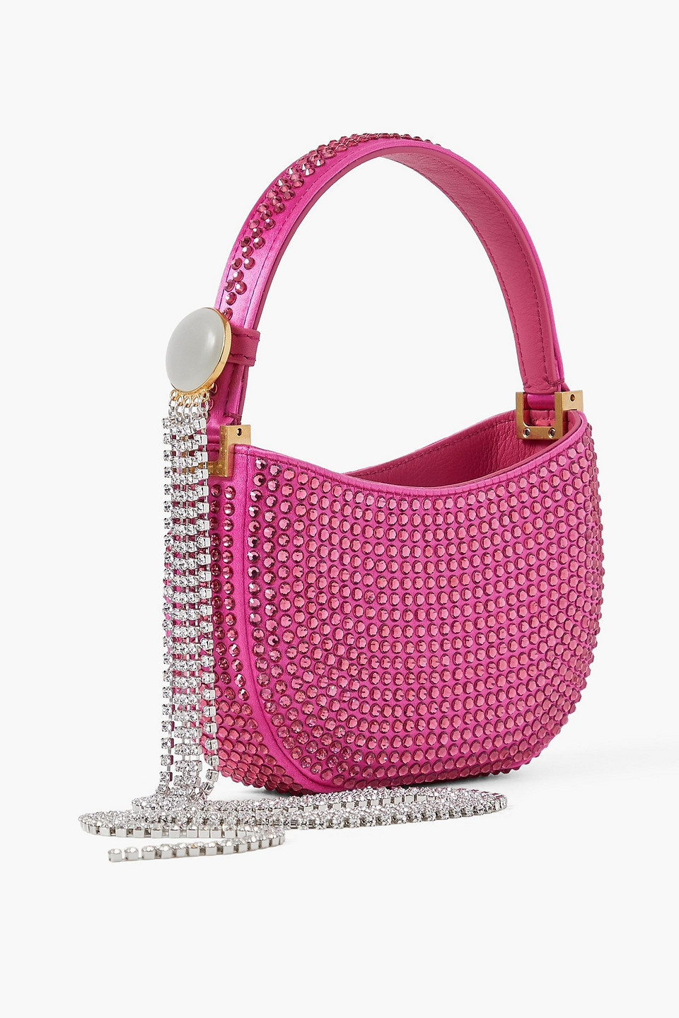 Magda Butrym Crystal-embellished Mini Satin Tote In Pink