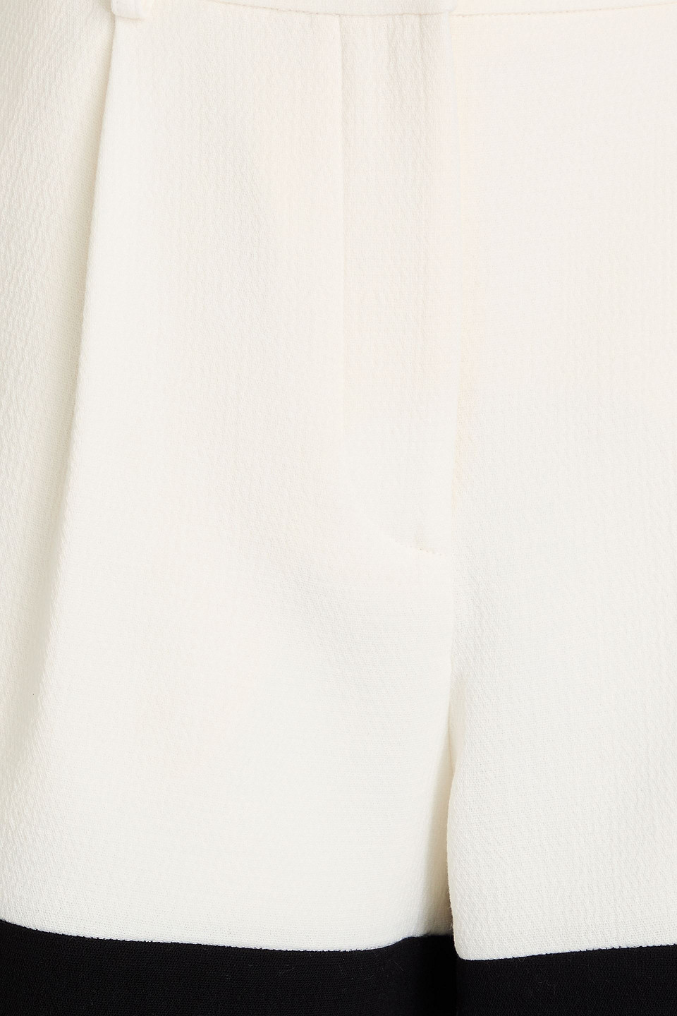 Moschino Two-tone Hammered Crepe Shorts In Ivory