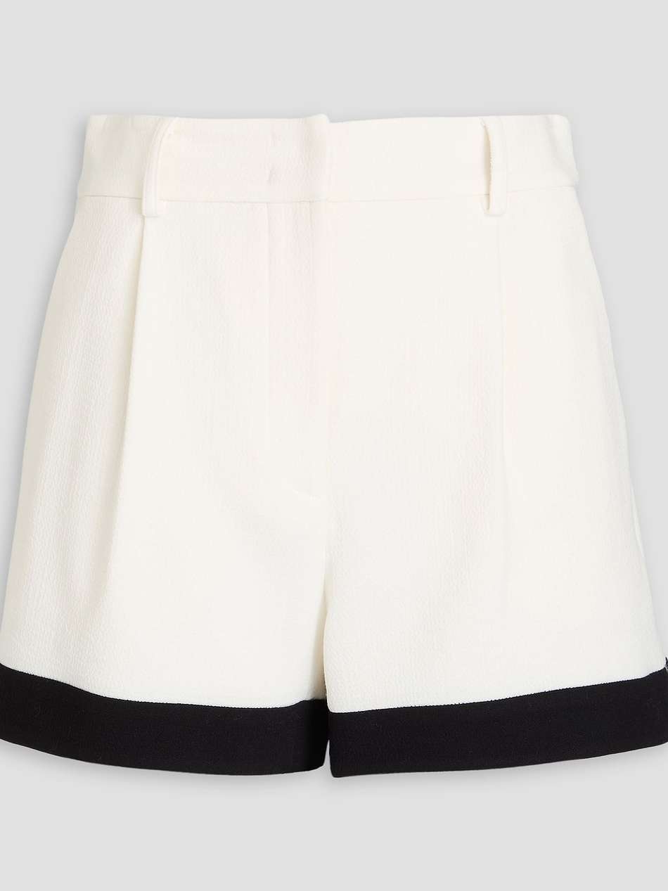 two-tone hammered-crepe shorts
