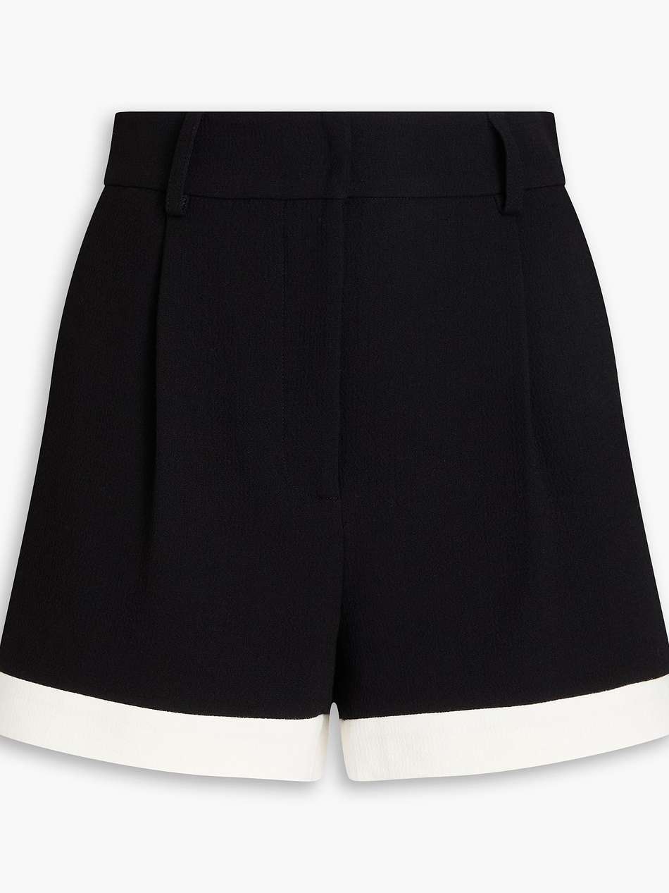 two-tone hammered-crepe shorts