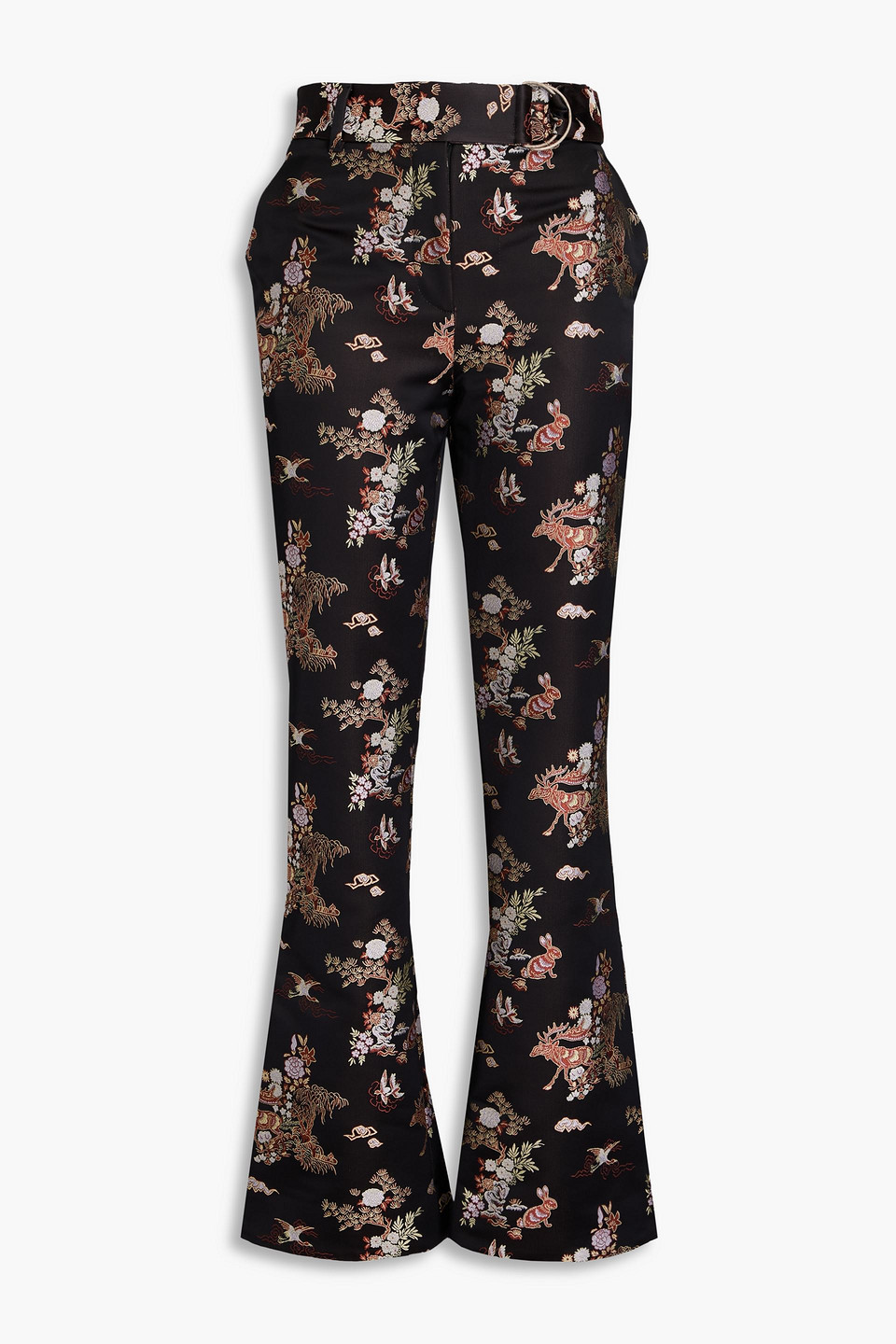 Brocade flared pants