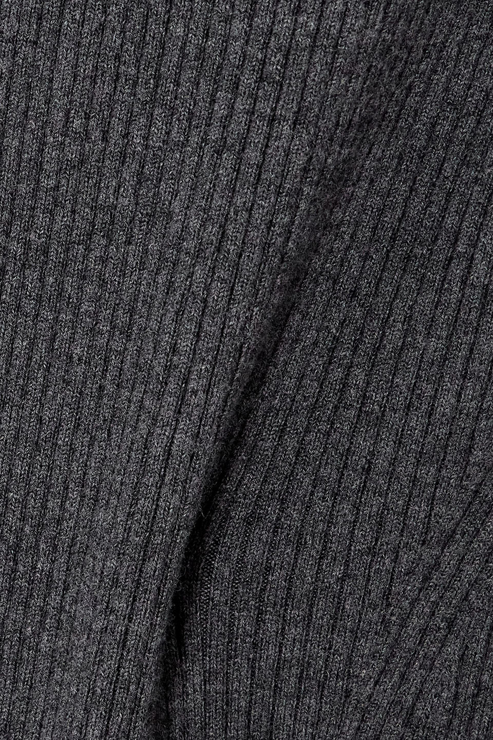 Patou Ribbed Wool-blend Maxi Dress In Anthracite