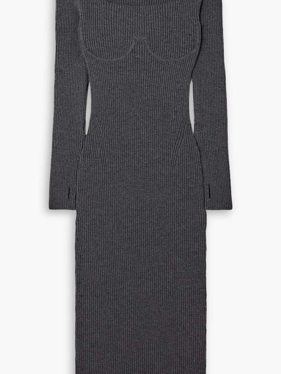 ribbed wool-blend maxi dress
