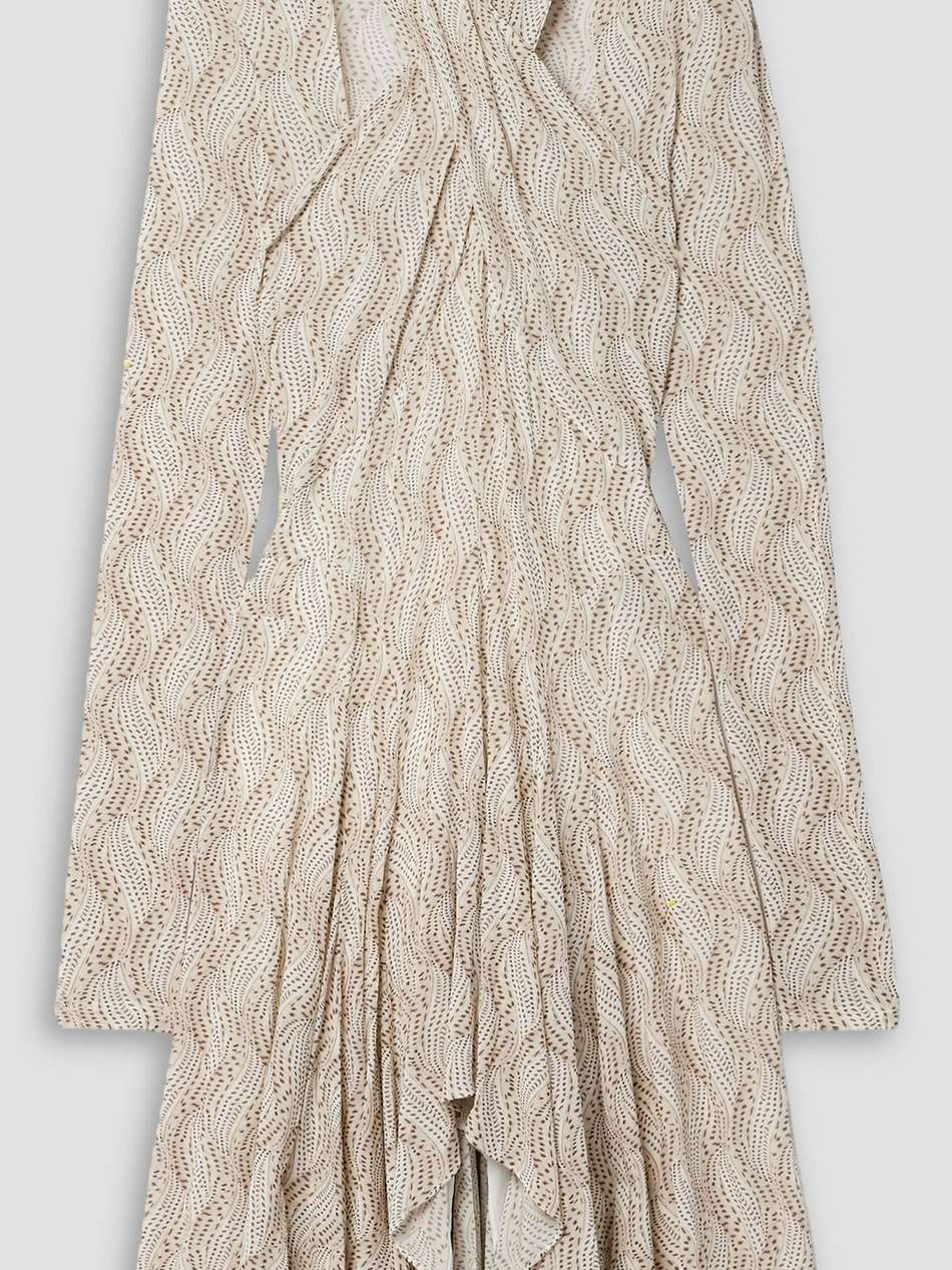 payton cutout pleated printed stretch-jersey dress