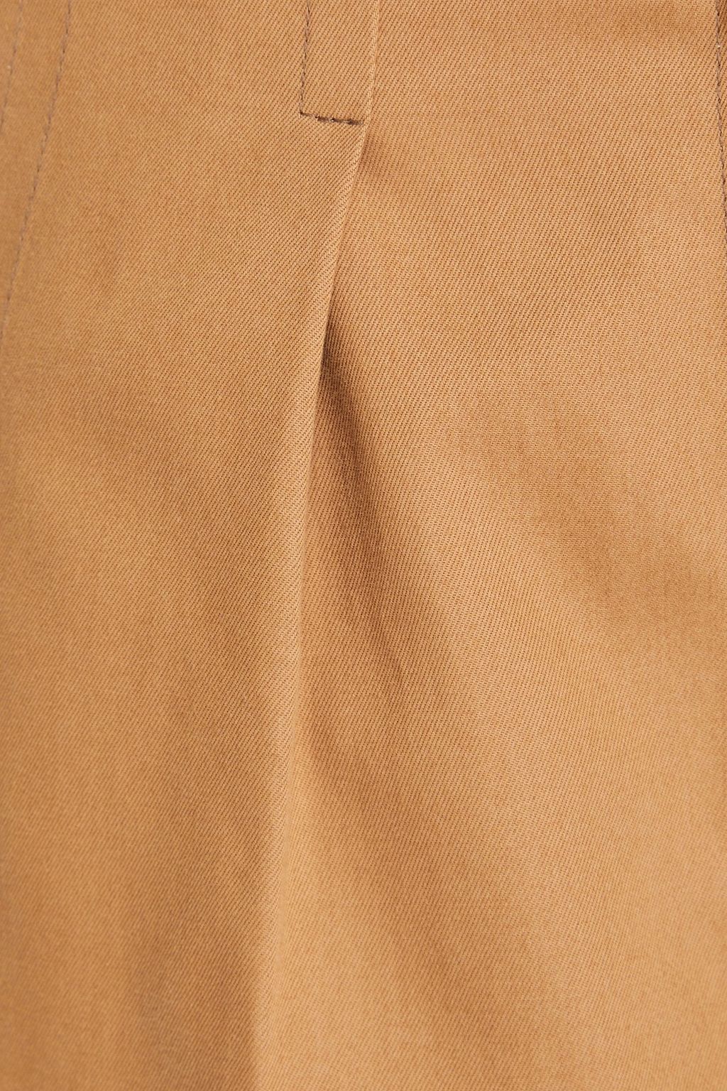 ACNE STUDIOS بنطلون قصير من التويل القطني بقصة أرجل واسعة ومزين بكسرات