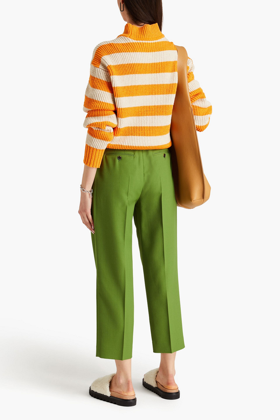 Acne Studios Karottenhose Aus Grain De Poudre Mit Falten In Blattgrün
