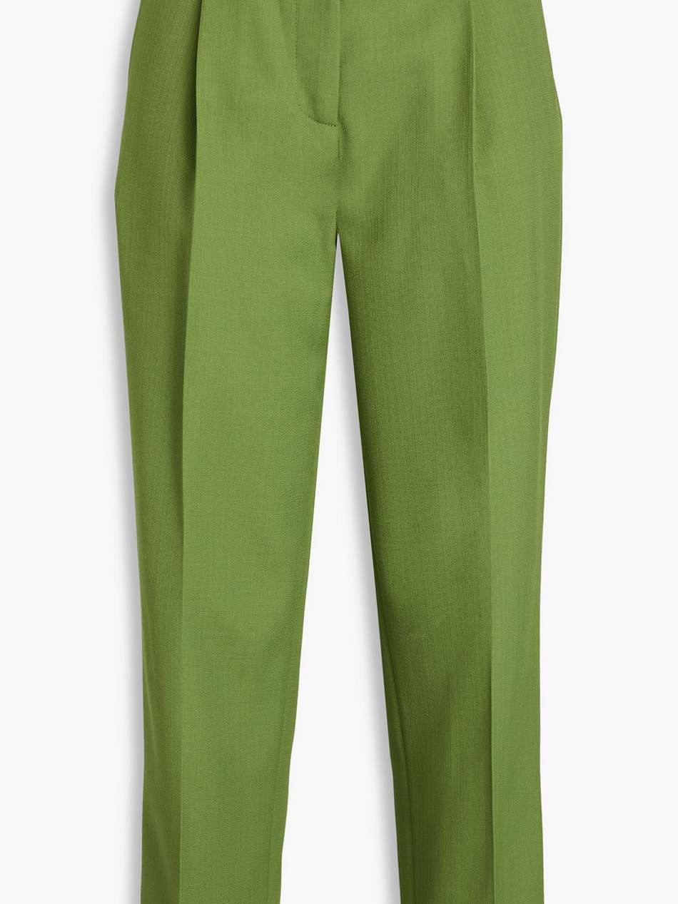 pleated grain de poudre tapered pants