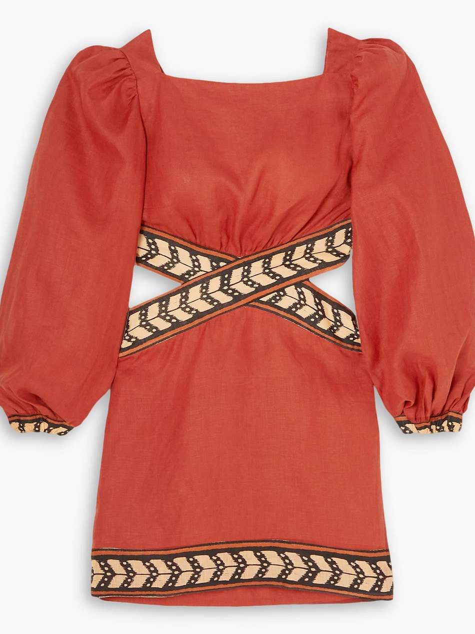 time gone by cutout linen mini dress