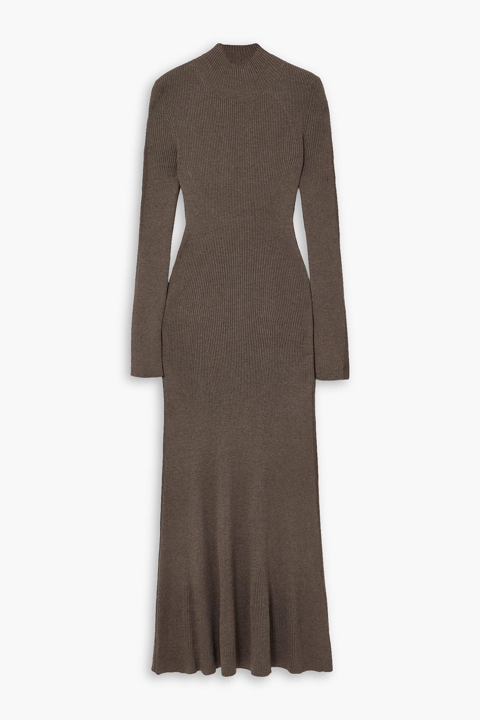 peter do - open-back ribbed mulberry silk-blend maxi dress - neutral - l