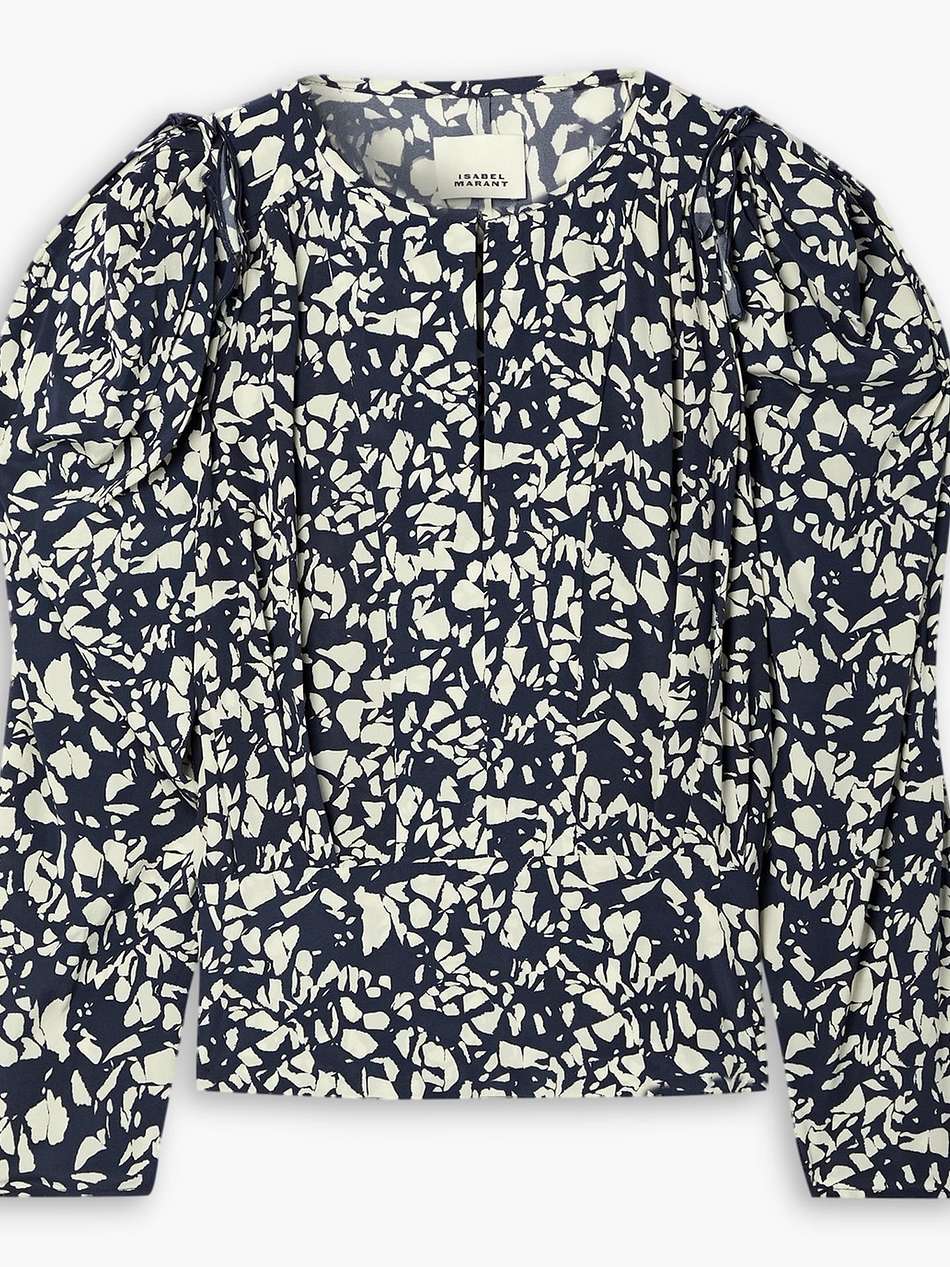zarga printed stretch-silk crepe de chine blouse