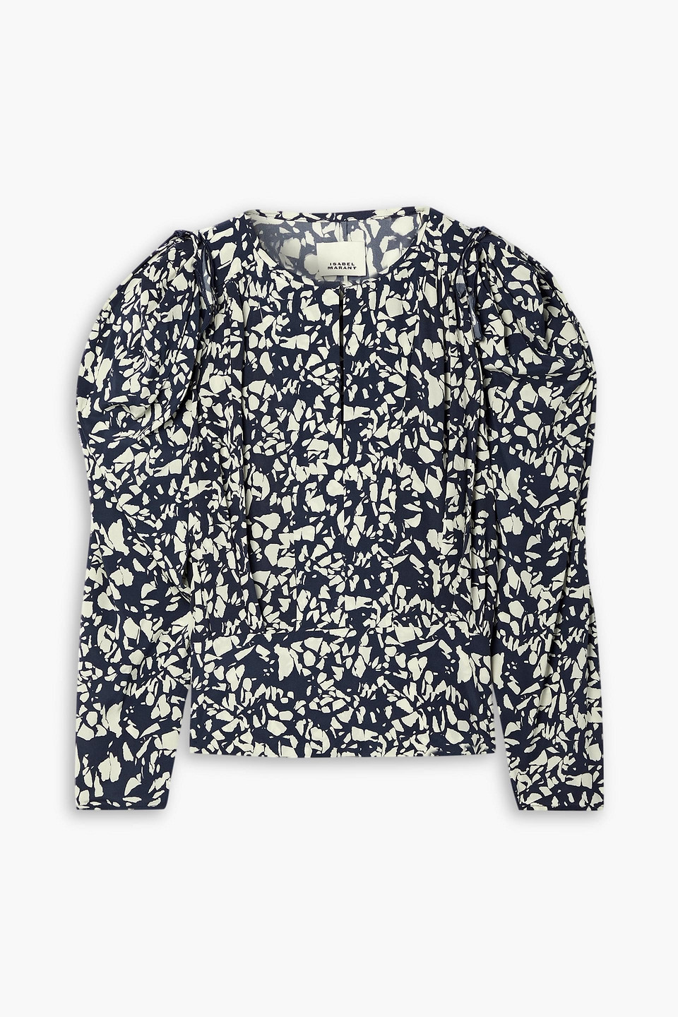 Isabel Marant Zarga Printed Stretch-silk Crepe De Chine Blouse In Schwarz
