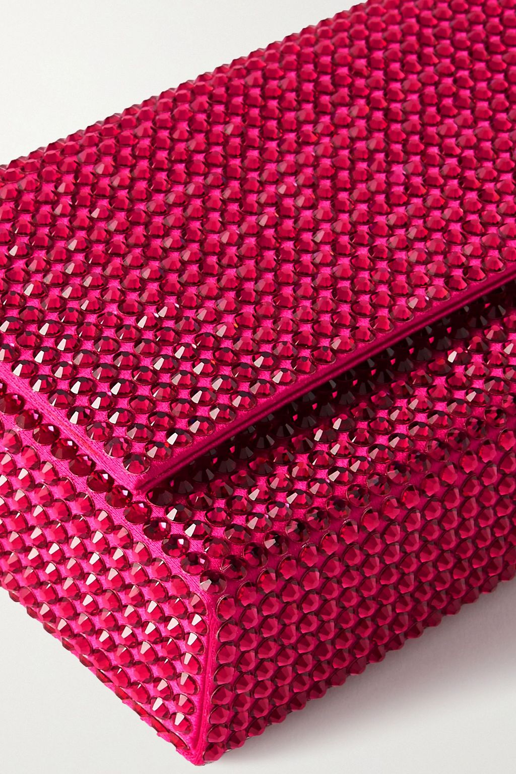 AMINA MUADDI Amini Paloma crystal-embellished satin clutch