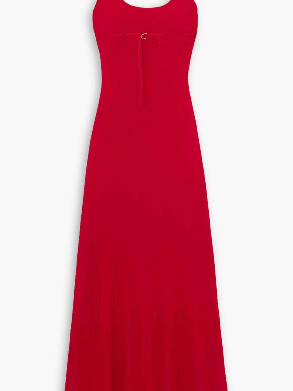 la robe maille oranger ribbed-jersey maxi dress