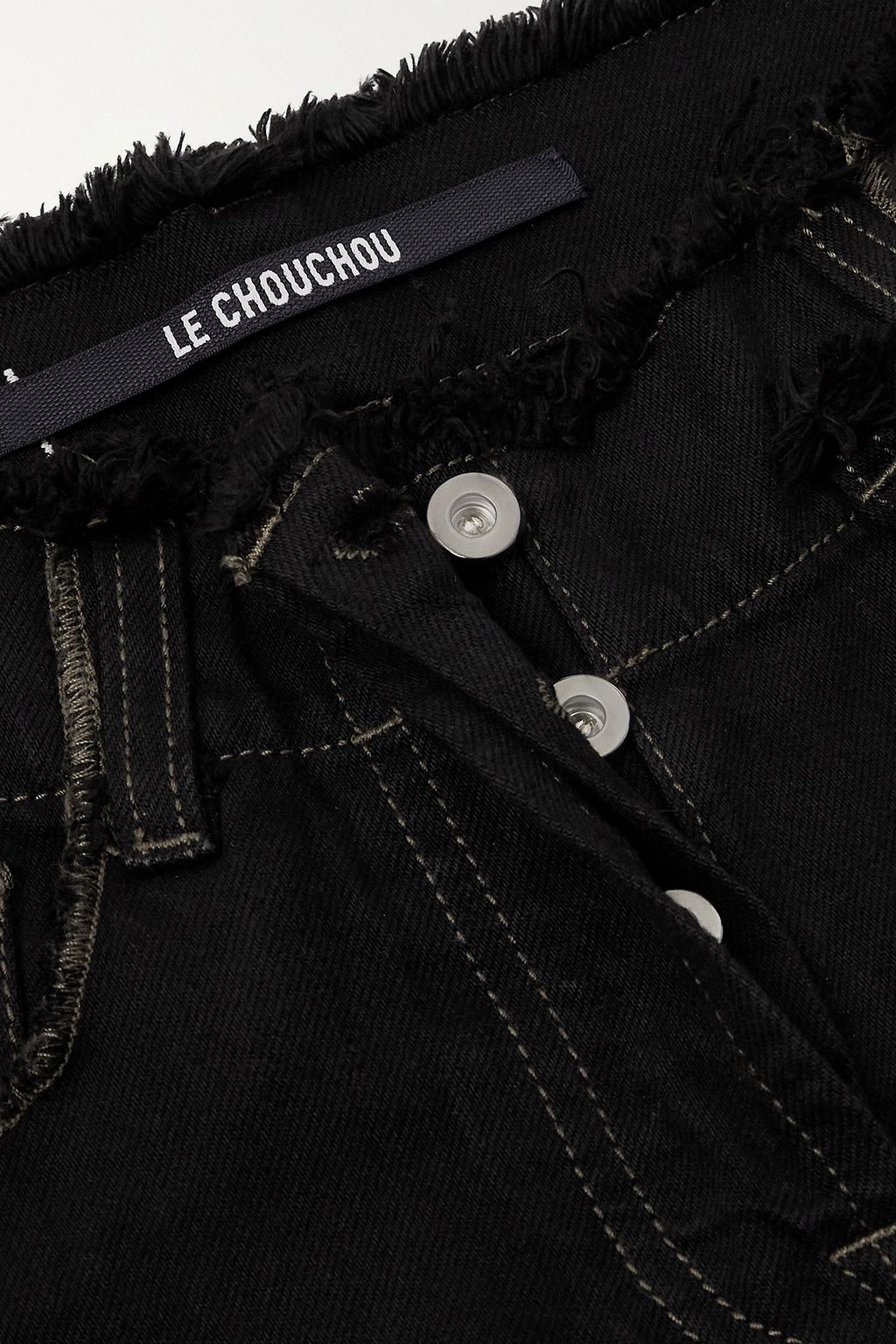 JACQUEMUS Le de Nîmes Linon cropped frayed high-rise bootcut jeans