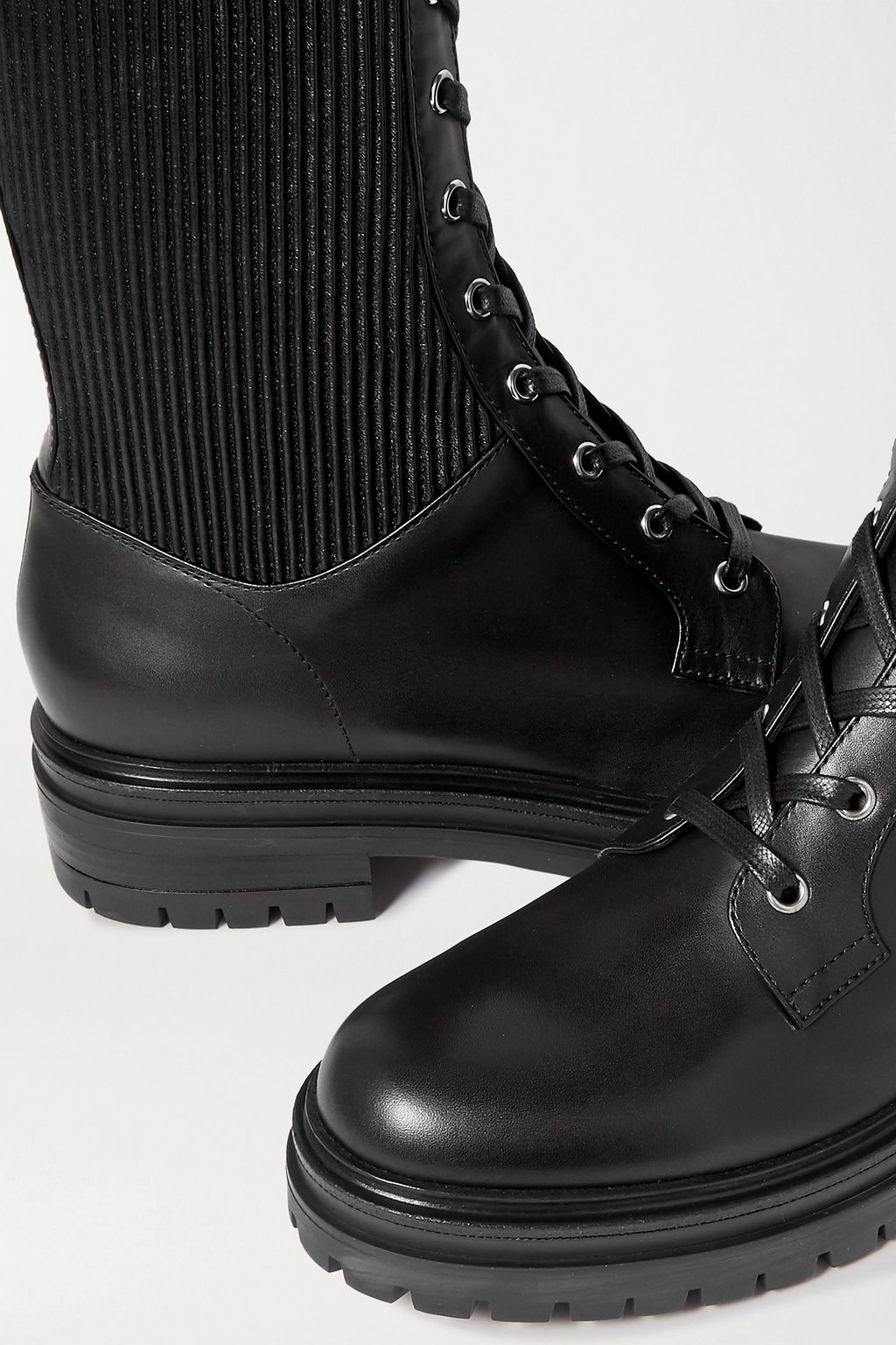 GIANVITO ROSSI Lace-up leather knee boots