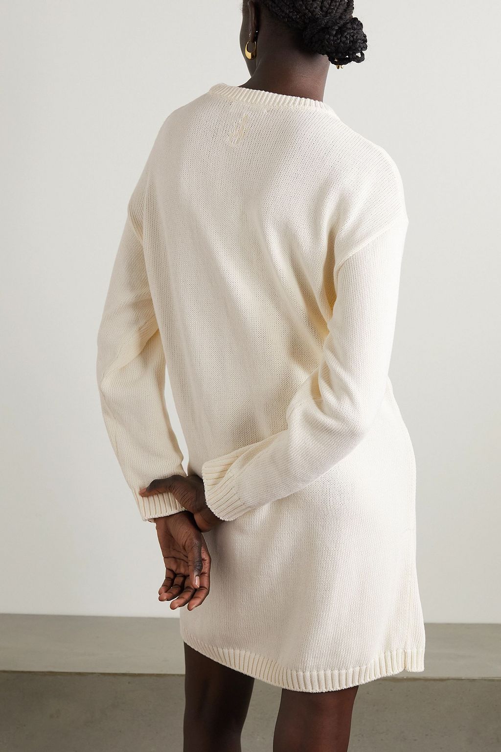 JW ANDERSON فستان بتصميم ملفوف من الأمام وفتحات من القطن