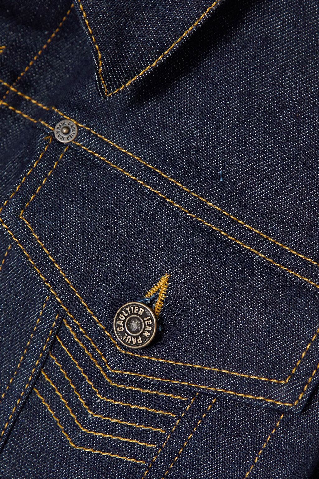 JEAN PAUL GAULTIER Oversized lace-up topstitched denim jacket