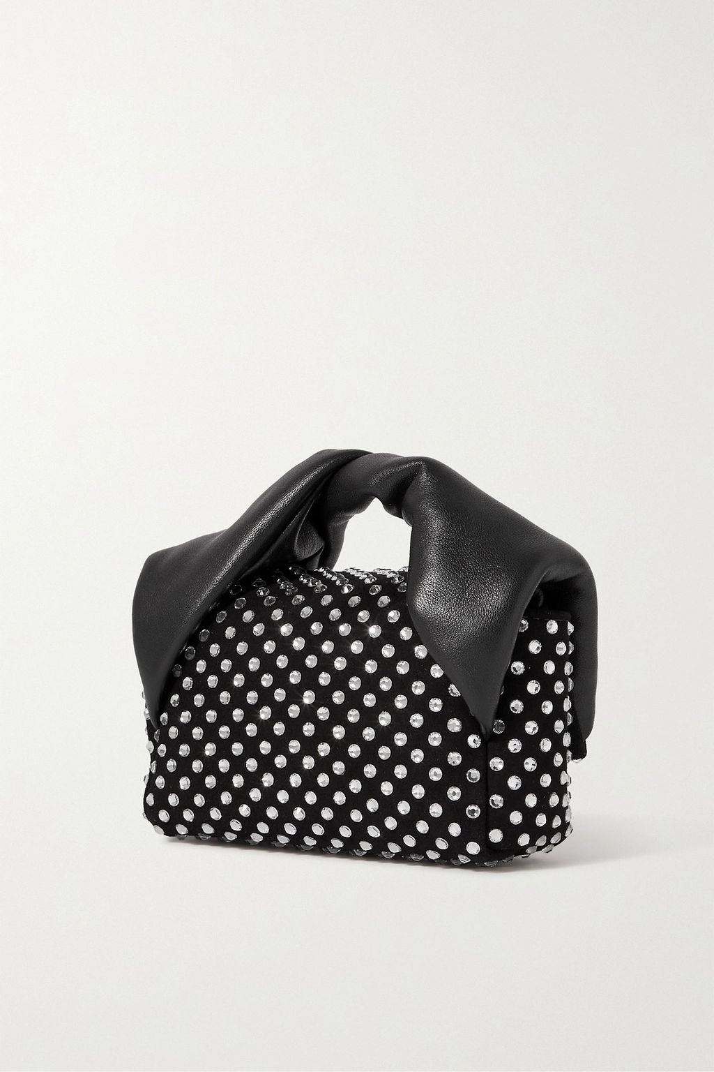 JW ANDERSON Twister crystal-embellished suede and leather shoulder bag