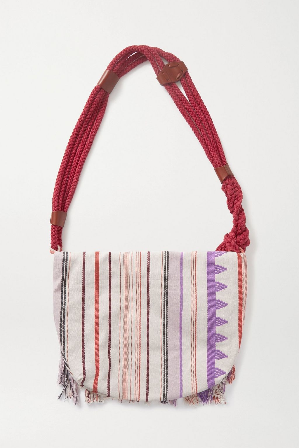 ISABEL MARANT Marakoo fringed printed cotton-gauze shoulder bag