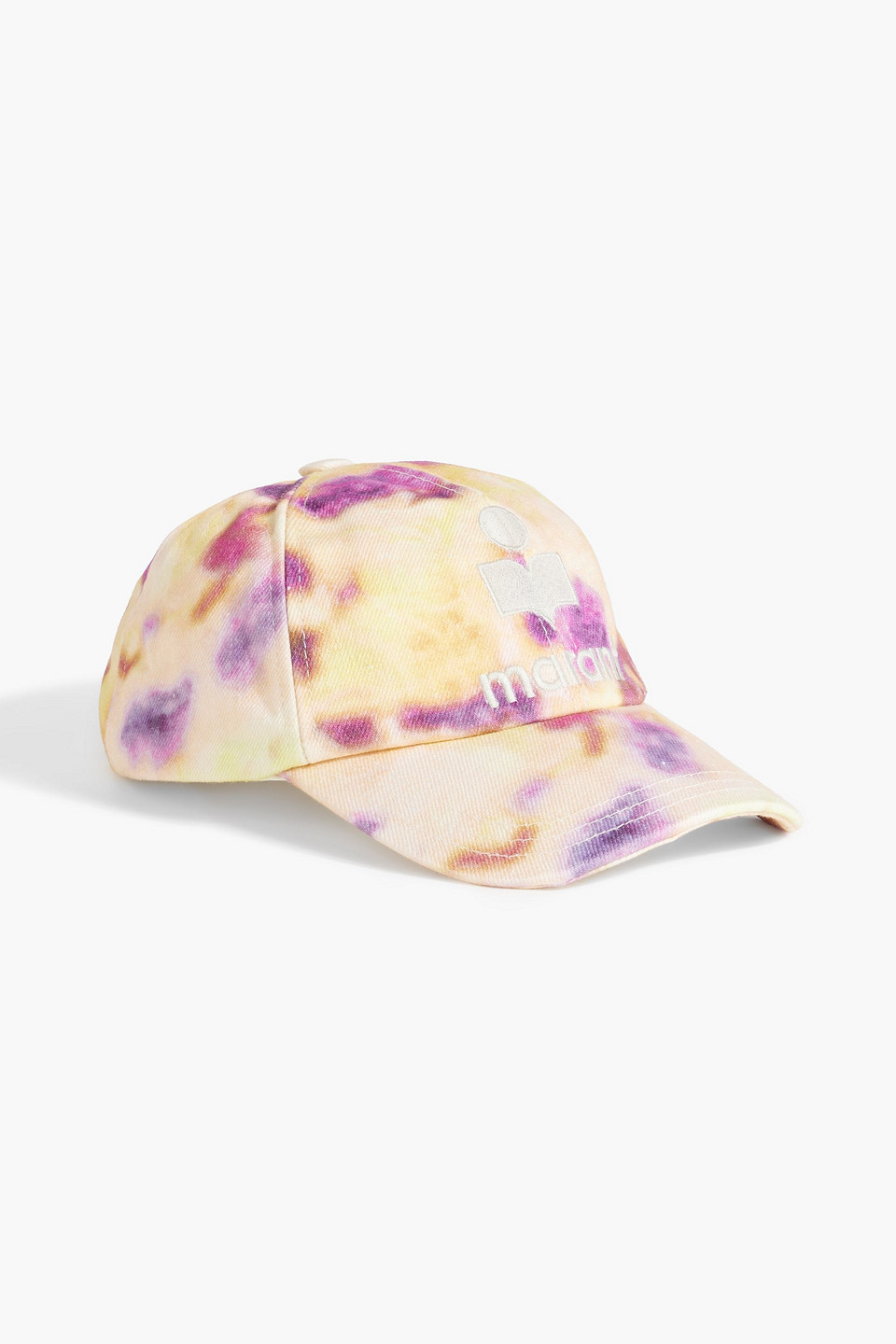Isabel Marant Tyron Embroidered Tie-dyed Cotton Baseball Cap In Gelb