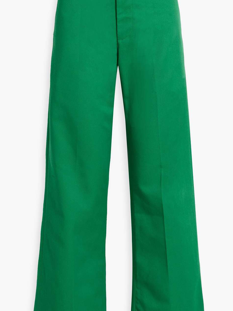 cotton-twill wide-leg pants