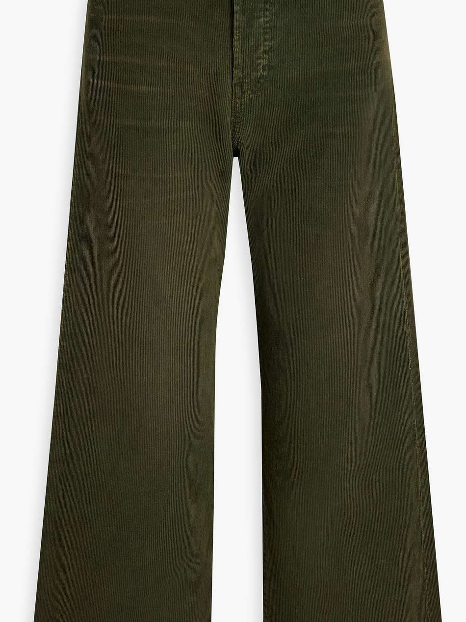 cropped cotton-corduroy wide-leg pants