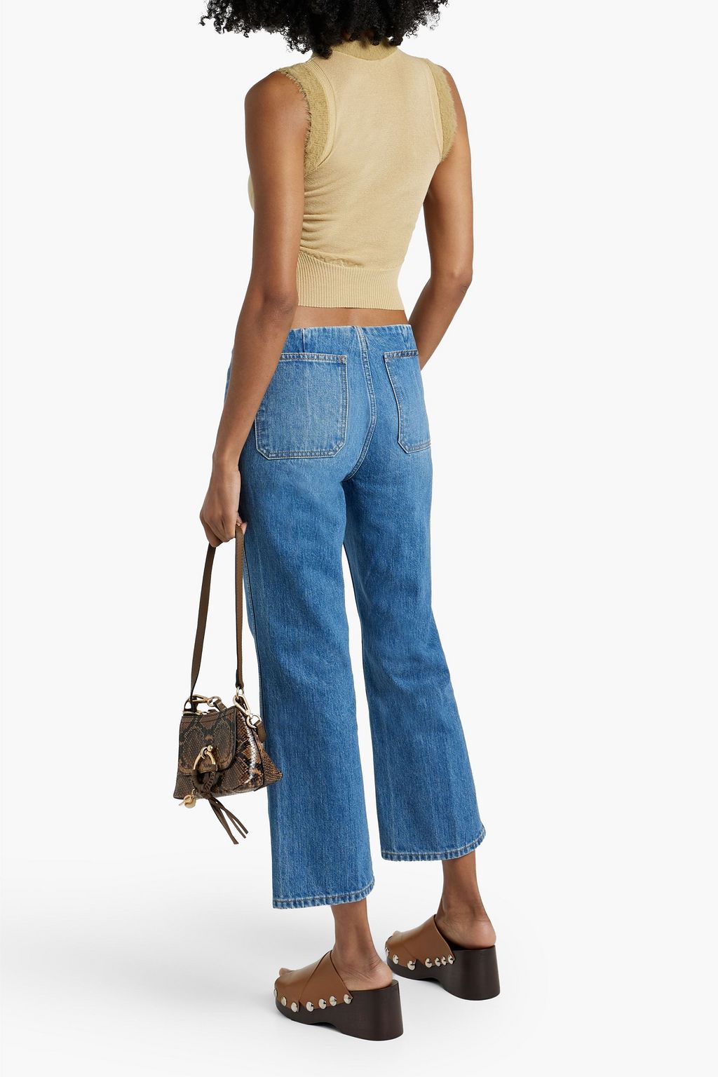 RE/DONE Cropped low-rise bootcut jeans