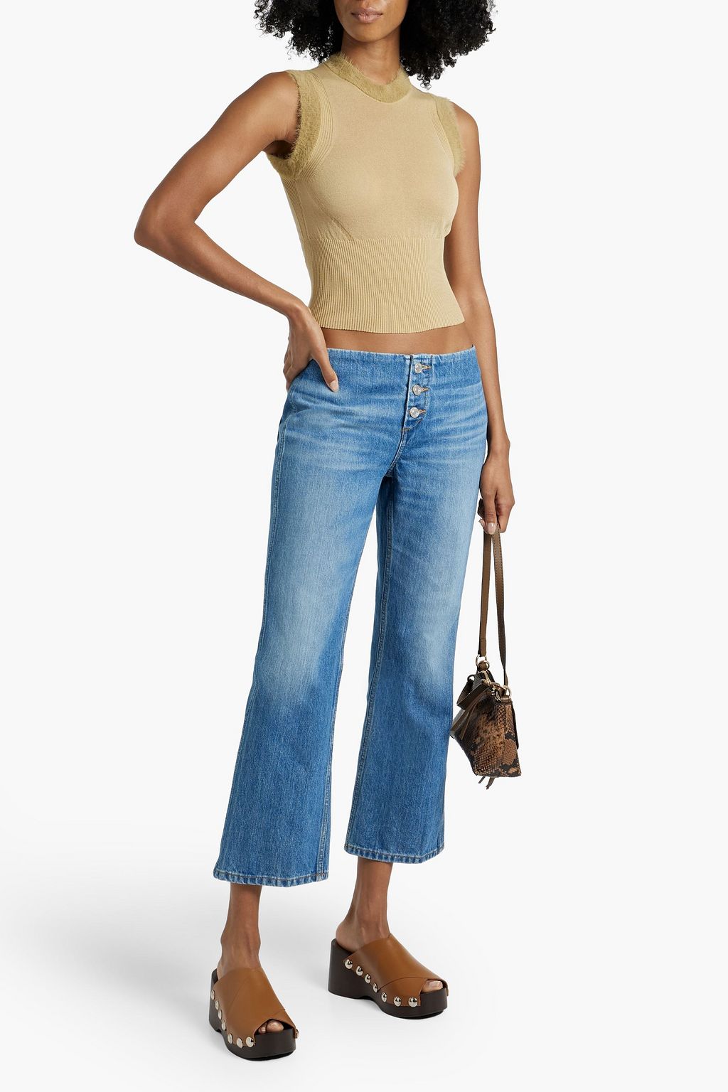 RE/DONE Cropped low-rise bootcut jeans