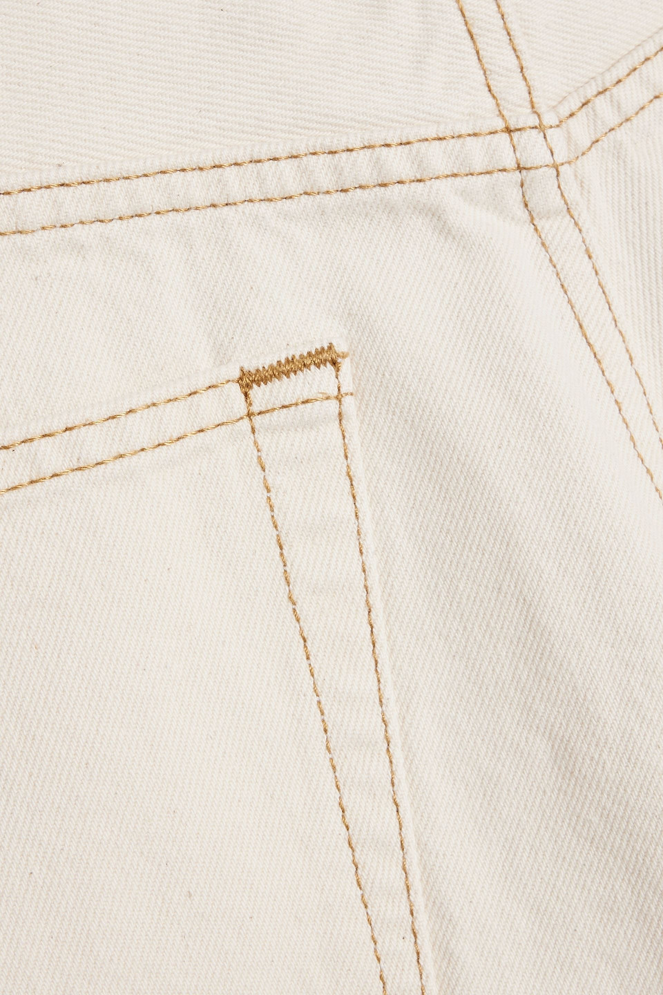 Re/done 90s Cropped High-rise Tapered Jeans In Cream