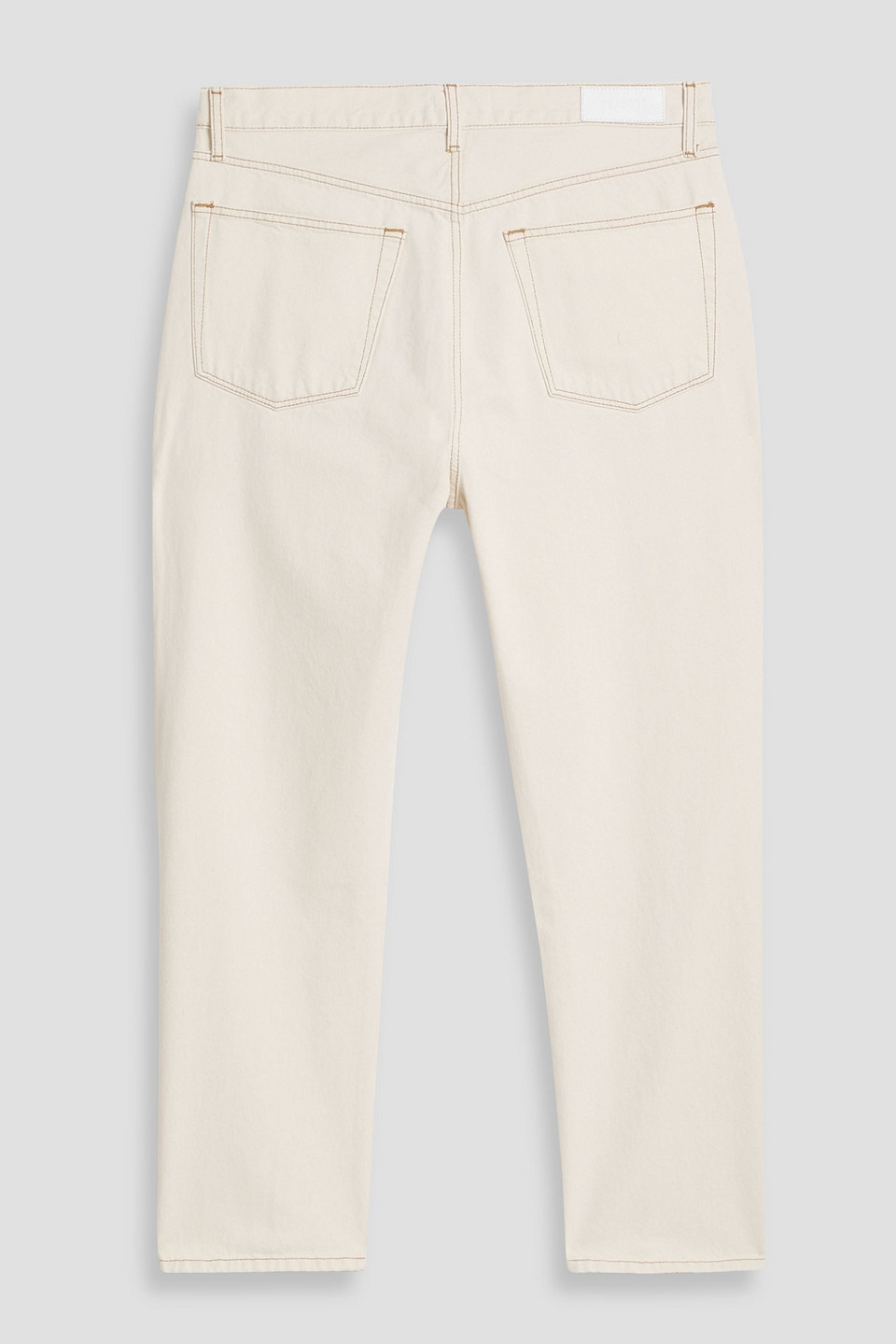 Re/done 90s Cropped High-rise Tapered Jeans In Cream