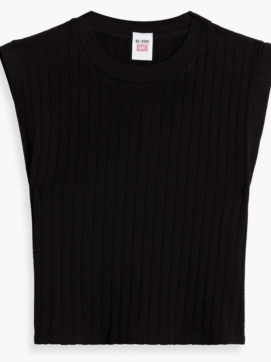 cropped ribbed hemp-blend jersey tank