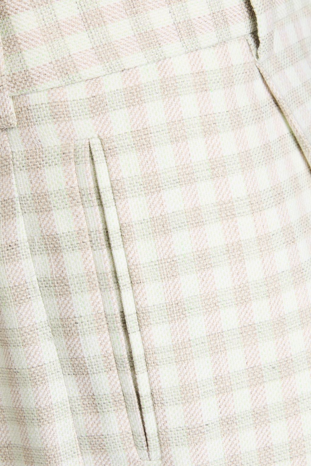 ACNE STUDIOS بنطلون قصير بقصة تضيق تدريجيًا من مزيج من القطن بنقشة مربعات